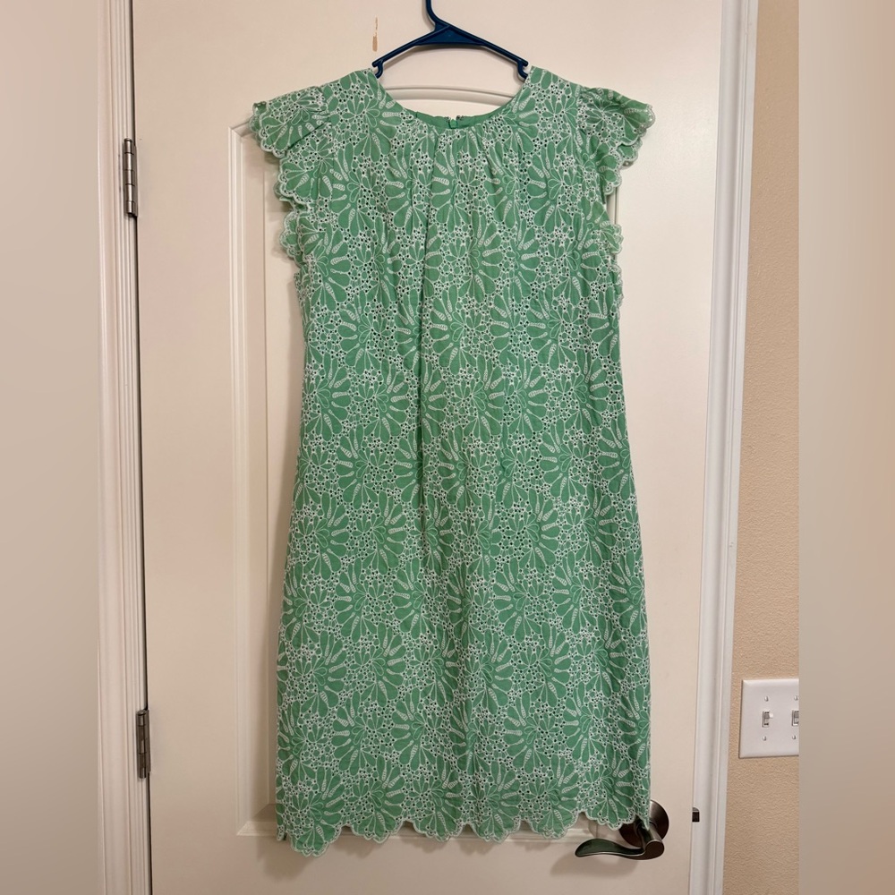 LOFT Mint Green Embroidered Dress